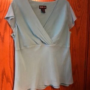 Aqua blue blousy top